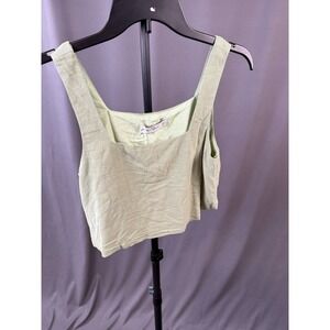 NWTs Petal and Pup Cropped Top Sage Linen Women's Small